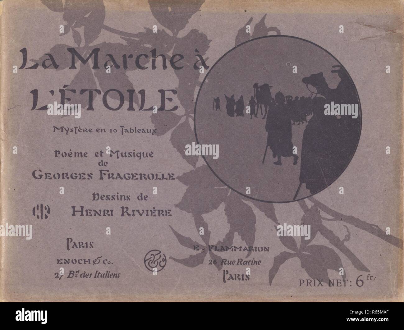 Musik Buch La Marche à l'Étoile von Georges Fragerolle. Abmessungen: 24,6 cm x 32,5 cm. Museum: Van Gogh Museum, Amsterdam. Autor: Auriol, George. Stockfoto