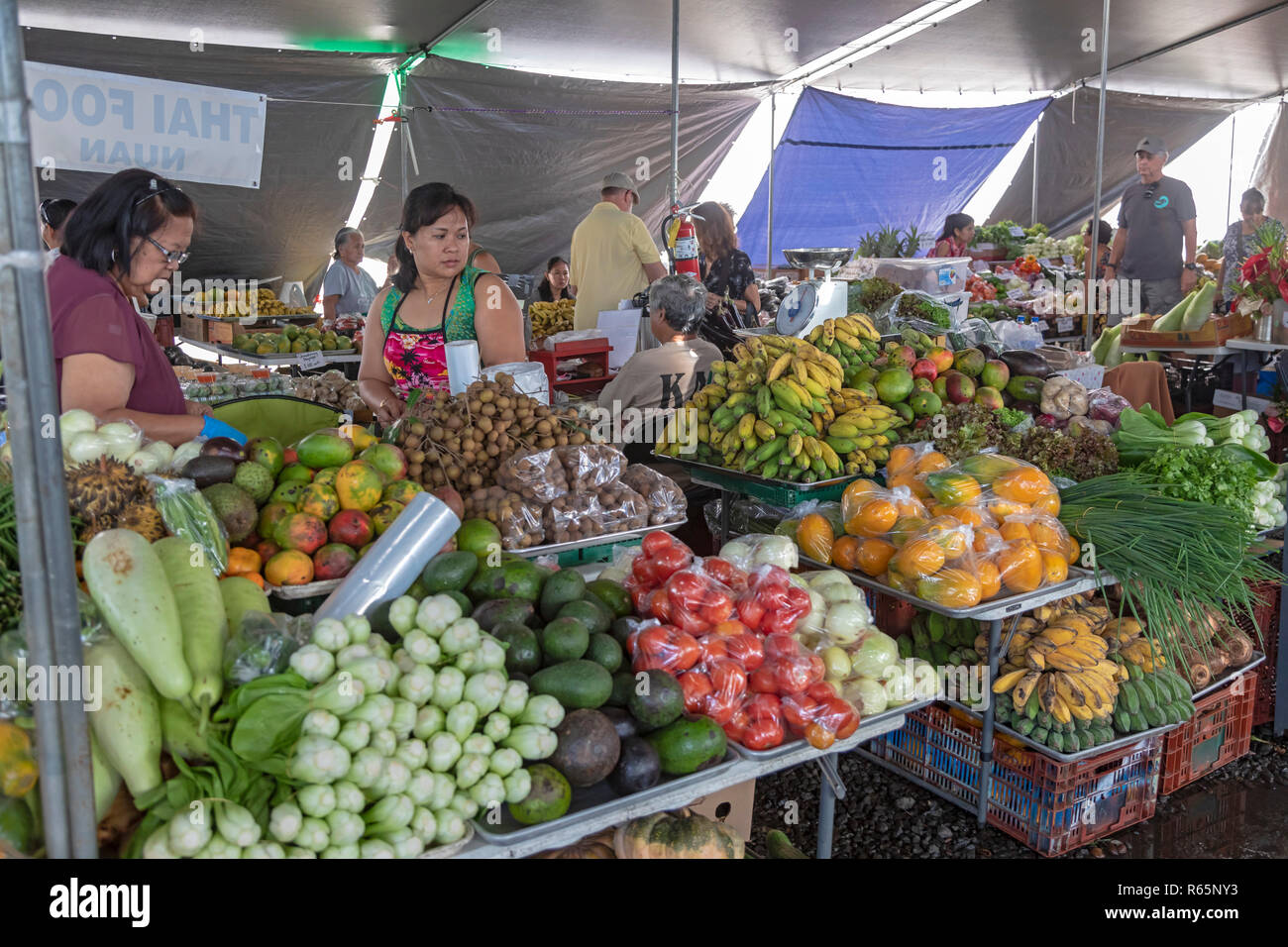 Hilo, Hawaii - Hilo Farmers Market. Stockfoto