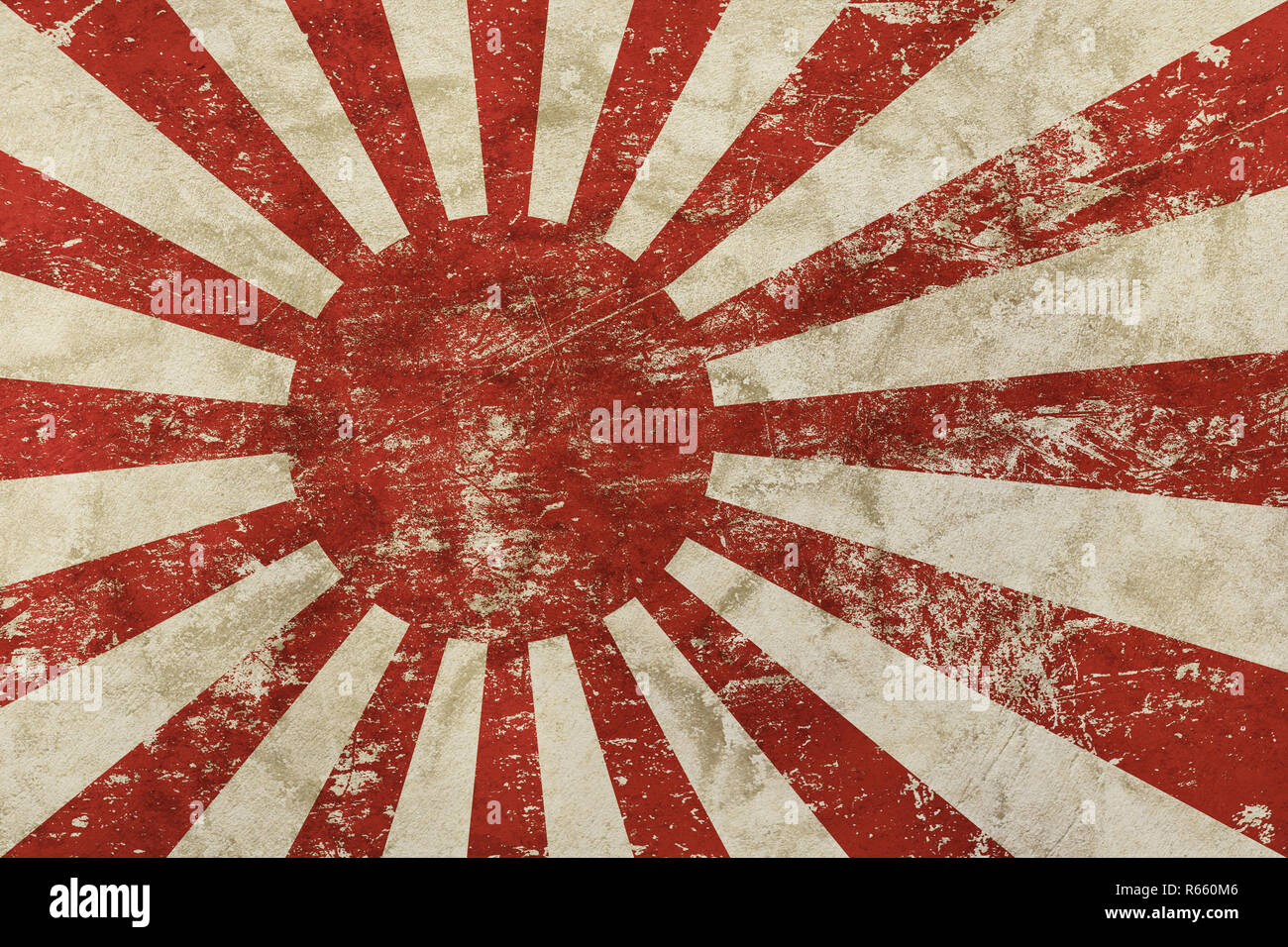 Alten grunge Vintage verblasst Japan Nippon Flagge Stockfoto
