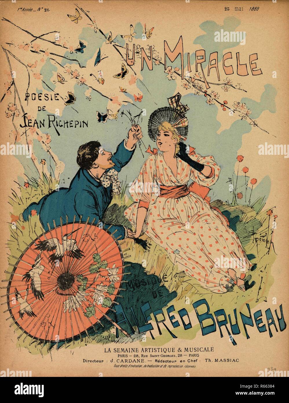 Noten Un-Wunder von Jean Richepin und Alfred Bruneau. Abmessungen: 35,1 cm x 27 cm. Museum: Van Gogh Museum, Amsterdam. Stockfoto