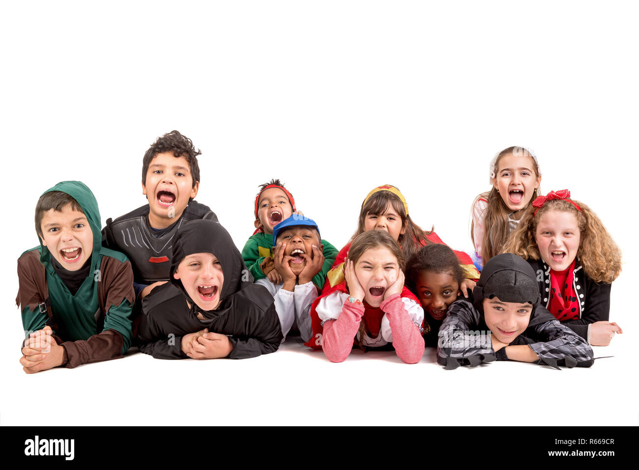 Kinder in Kostümen Stockfoto