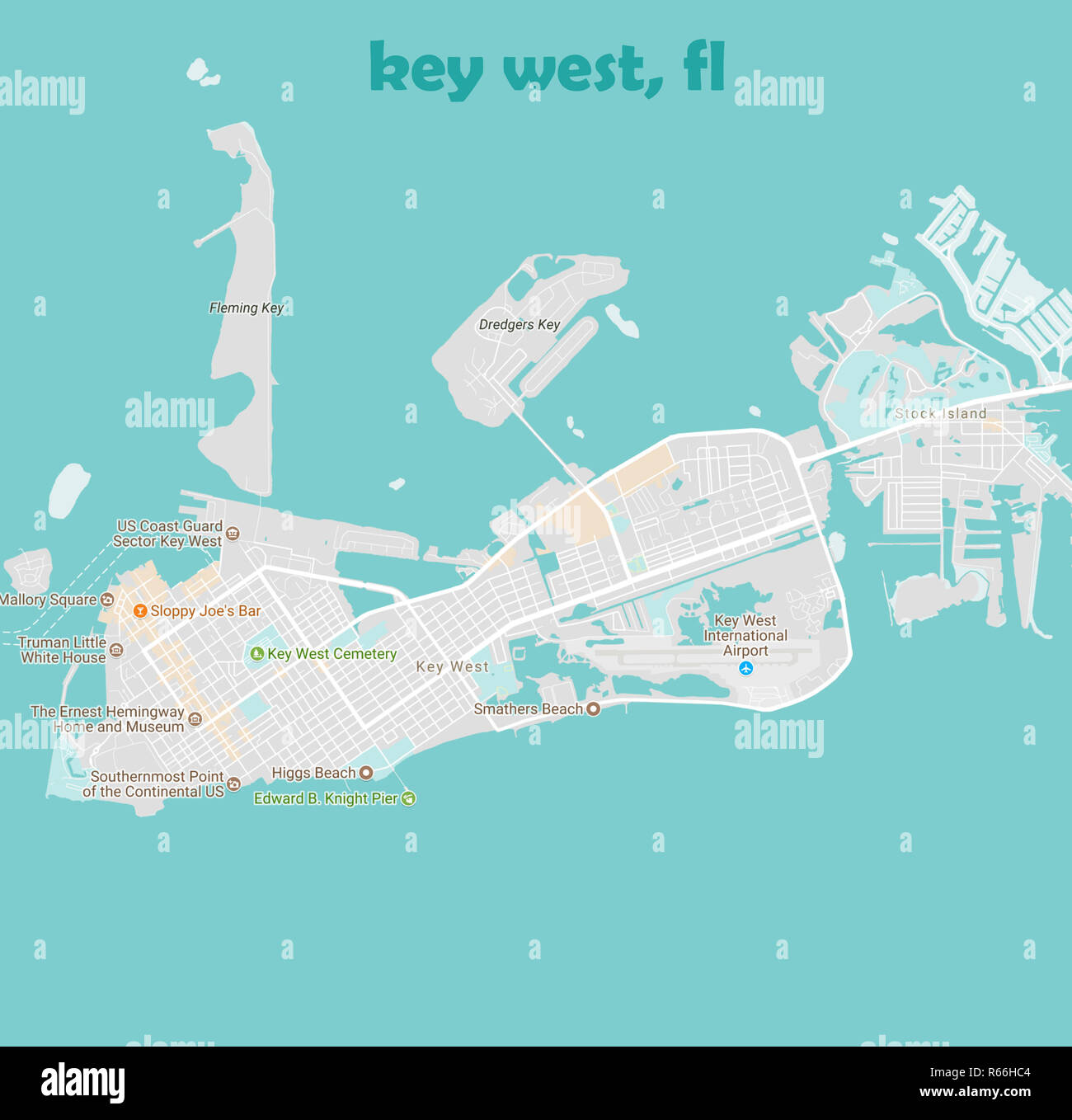 Karte von key west Fotos und Bildmaterial in hoher Auflösung Alamy
