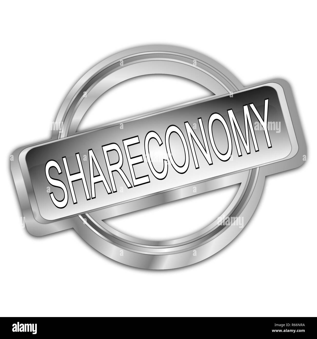 Silber Shareconomy Button â € "3D-Bild Stockfoto