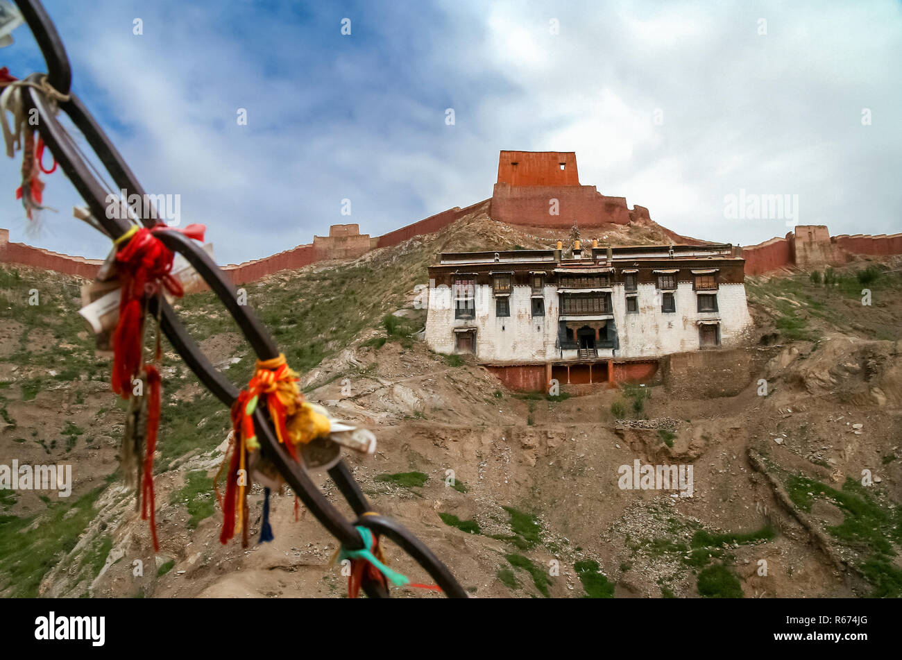 Blick auf das Kloster in Gyantse Stockfoto