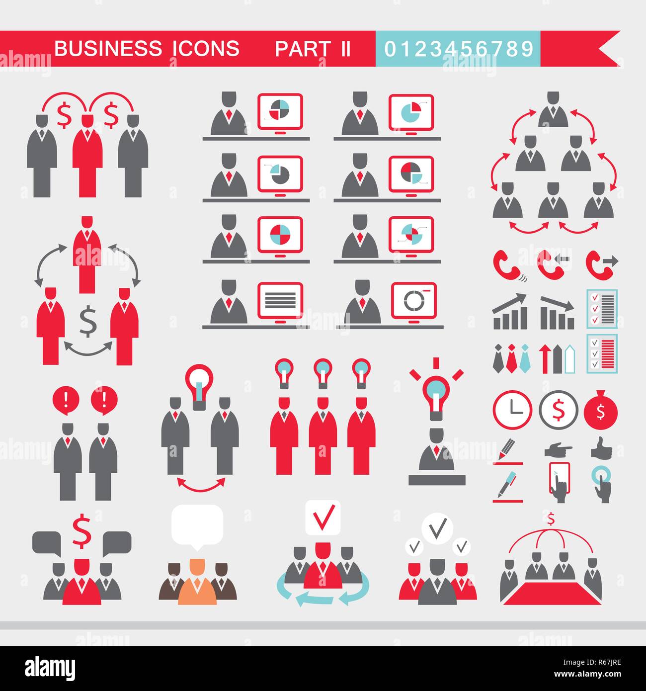 Satz von Web Icons für Business Finance Office Communication human resources Vector Illustration Stock Vektor