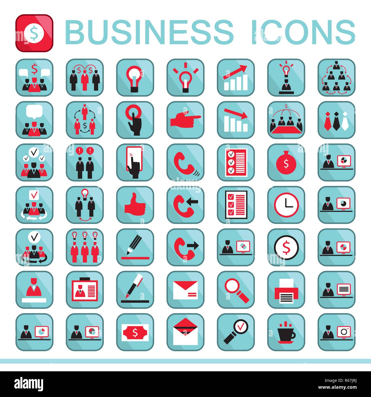 Satz von Web Icons für Business Finance Office Communication human resources Vector Illustration Stock Vektor