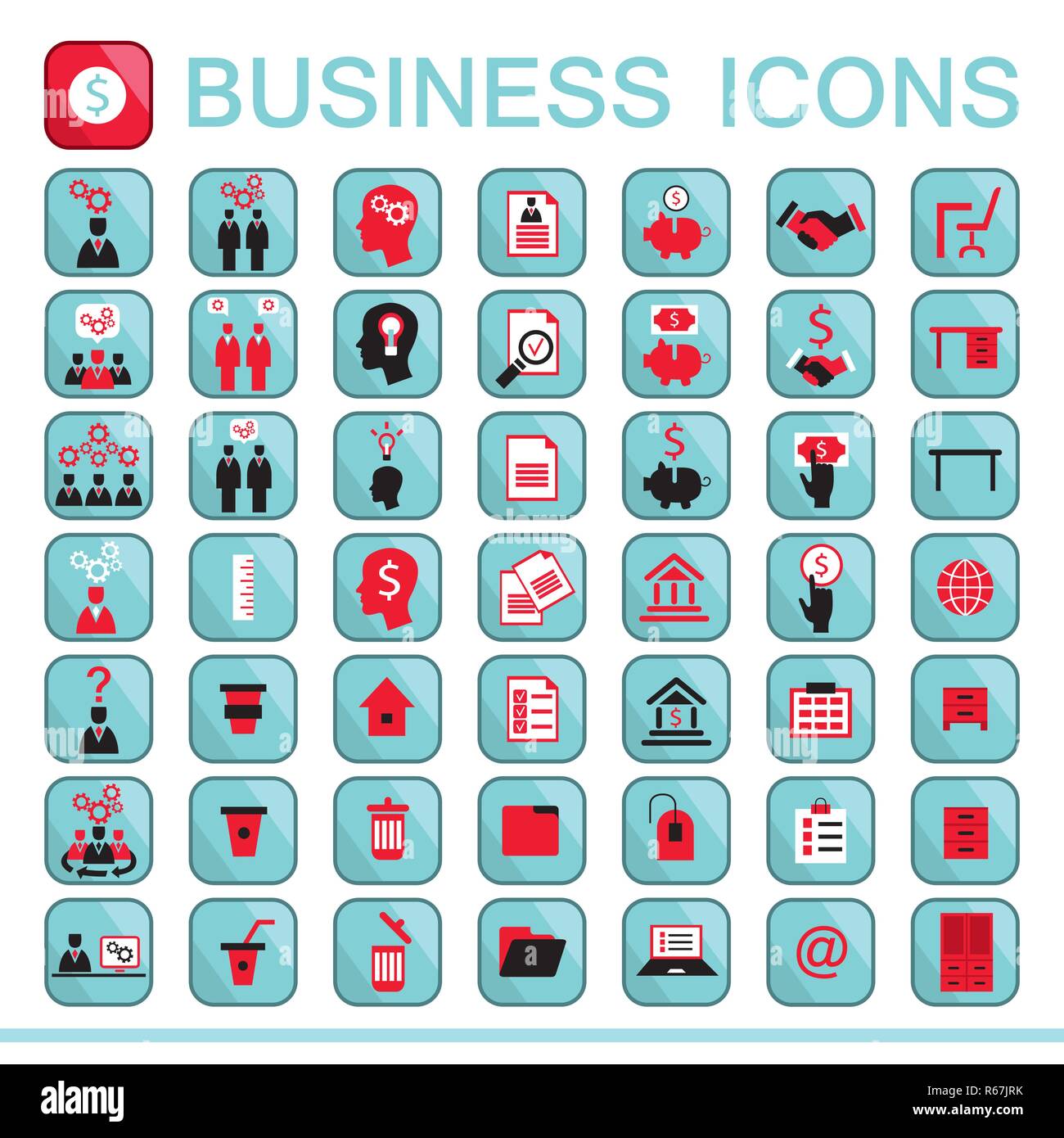 Satz von Web Icons für Business Finance Office Communication human resources Vector Illustration Stock Vektor