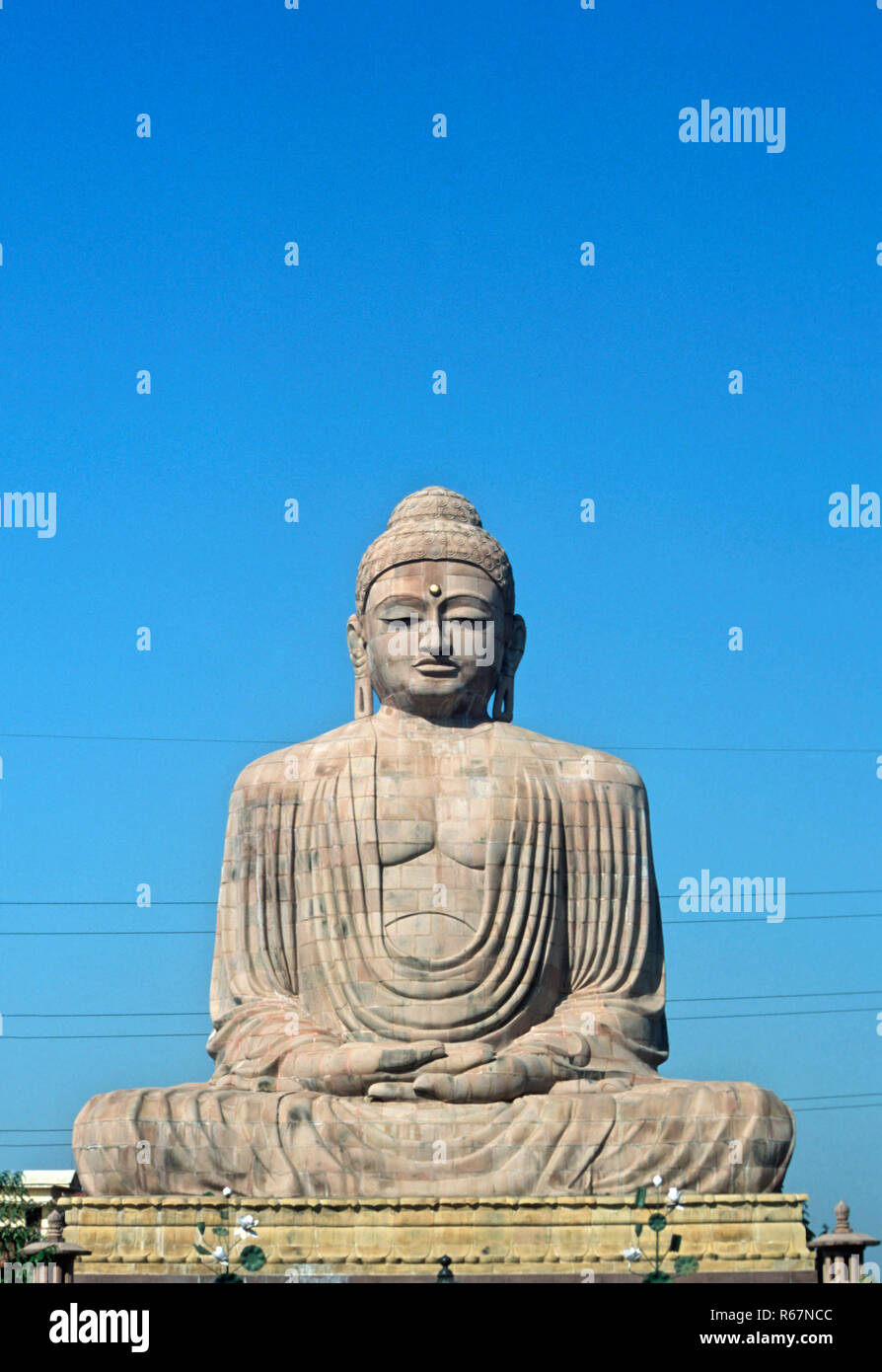 Statue des Lord Buddha, Gaya, Bihar, Indien Stockfoto