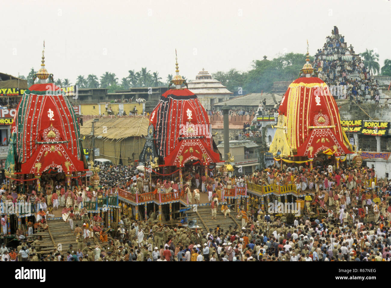 Rath Yatra Rathyatra auto Festival die Reise der Jagannath Puri, Orissa, Indien Stockfoto