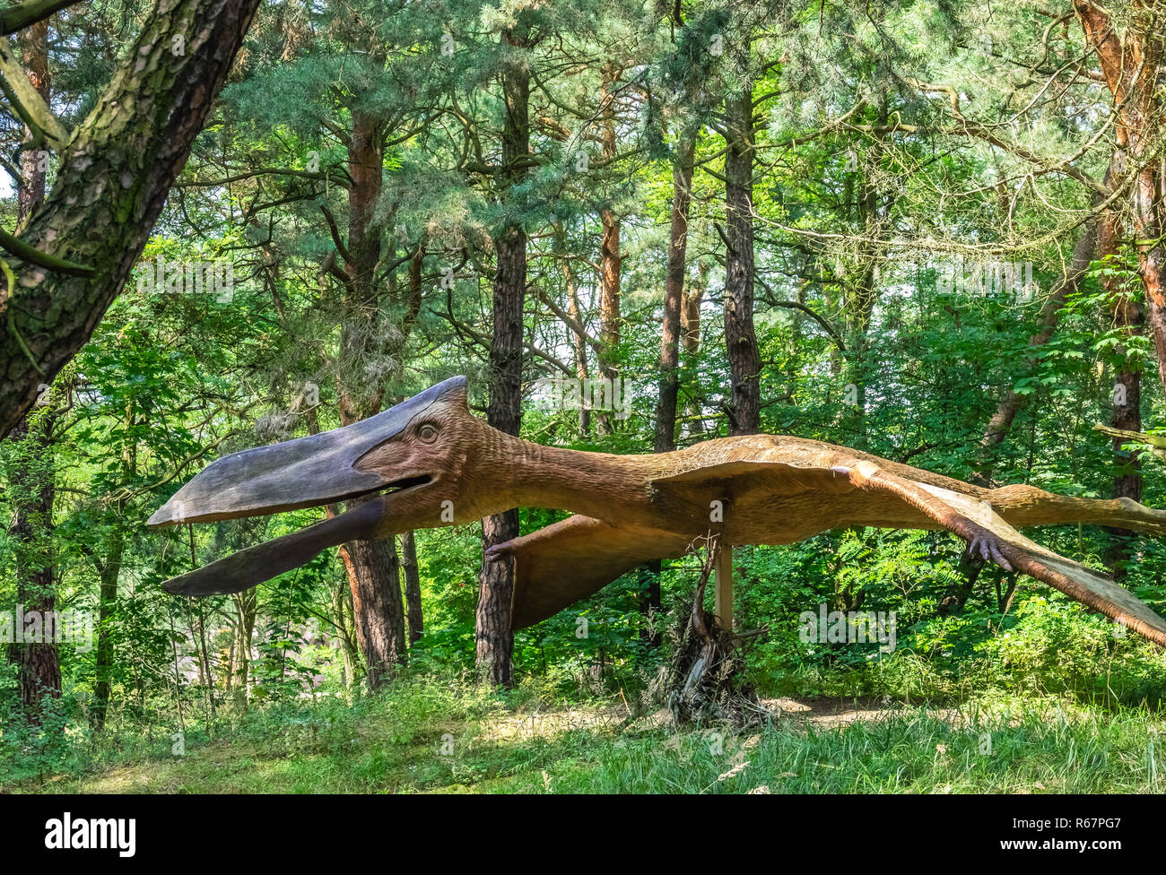 Quetzalcoatlus Dinosaurier in Lebensgröße Stockfoto