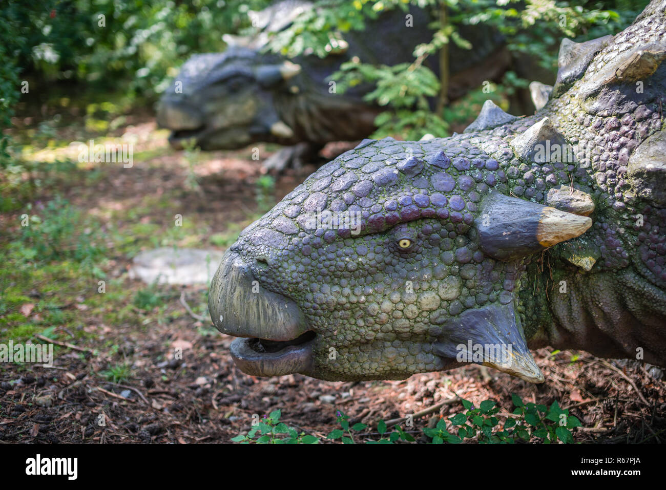 Kopf einer Statue ankylosaurus Dinosaurier Stockfoto