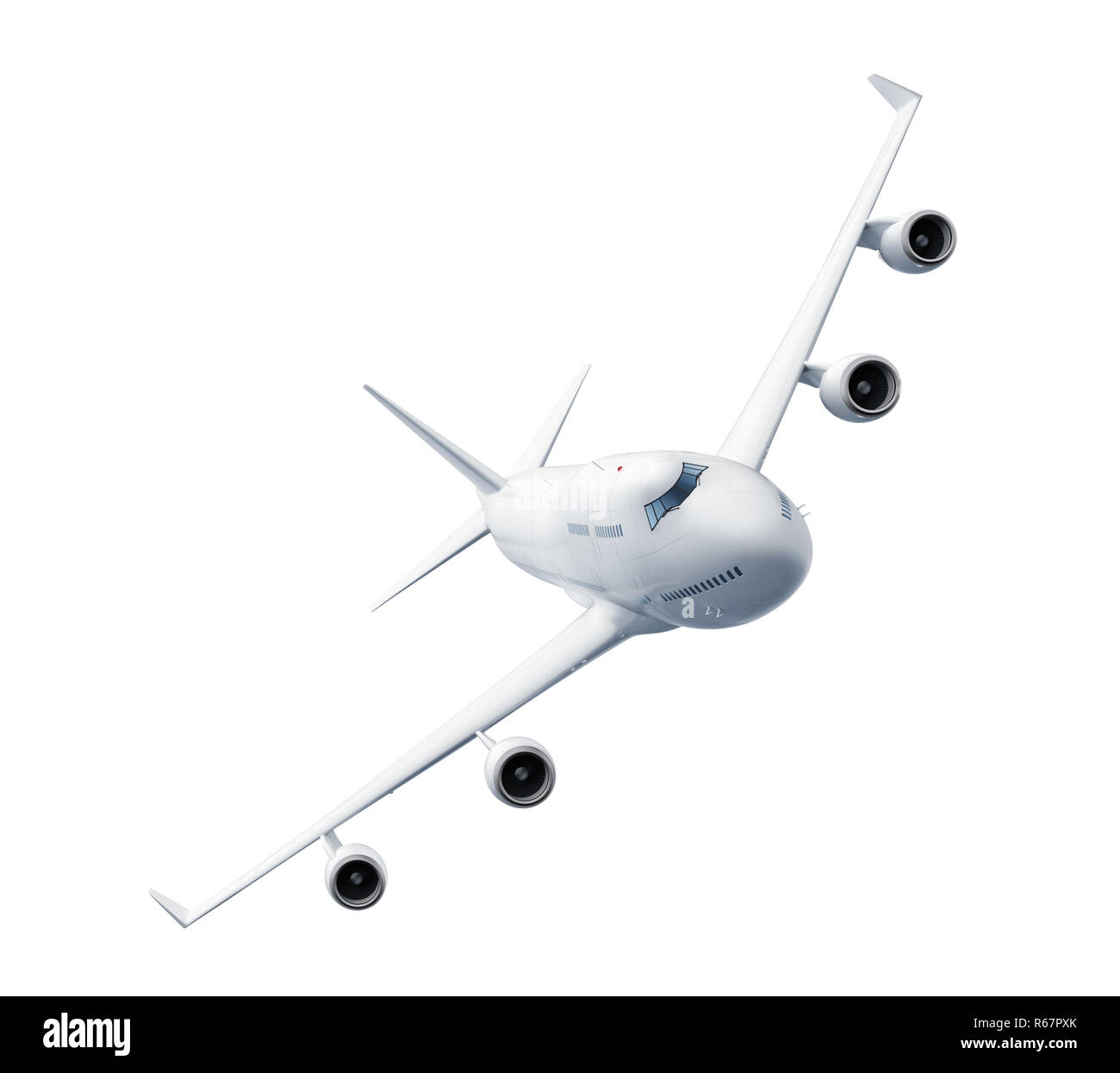 Flugzeug isoliert auf weißem Hintergrund Stockfoto