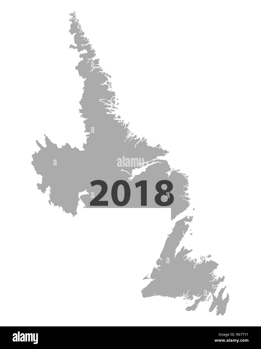 Karte von Neufundland & Labrador, 2018 Stockfoto