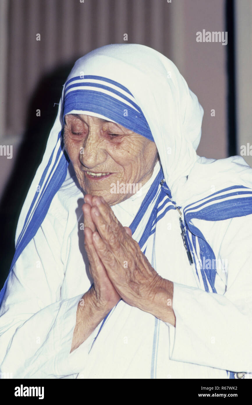 Mutter Teresa , Heilige , Mutter Maria Teresa Bojaxhiu , Heilige Teresa von Kalkutta , Nonne und Missionar , Kalkutta , Kalkutta , Westbengalen , Indien , Asien Stockfoto