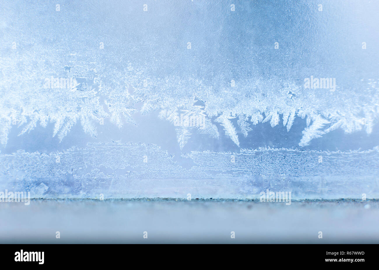 Winter schön knusprig frost Struktur in einem Fenster Stockfoto