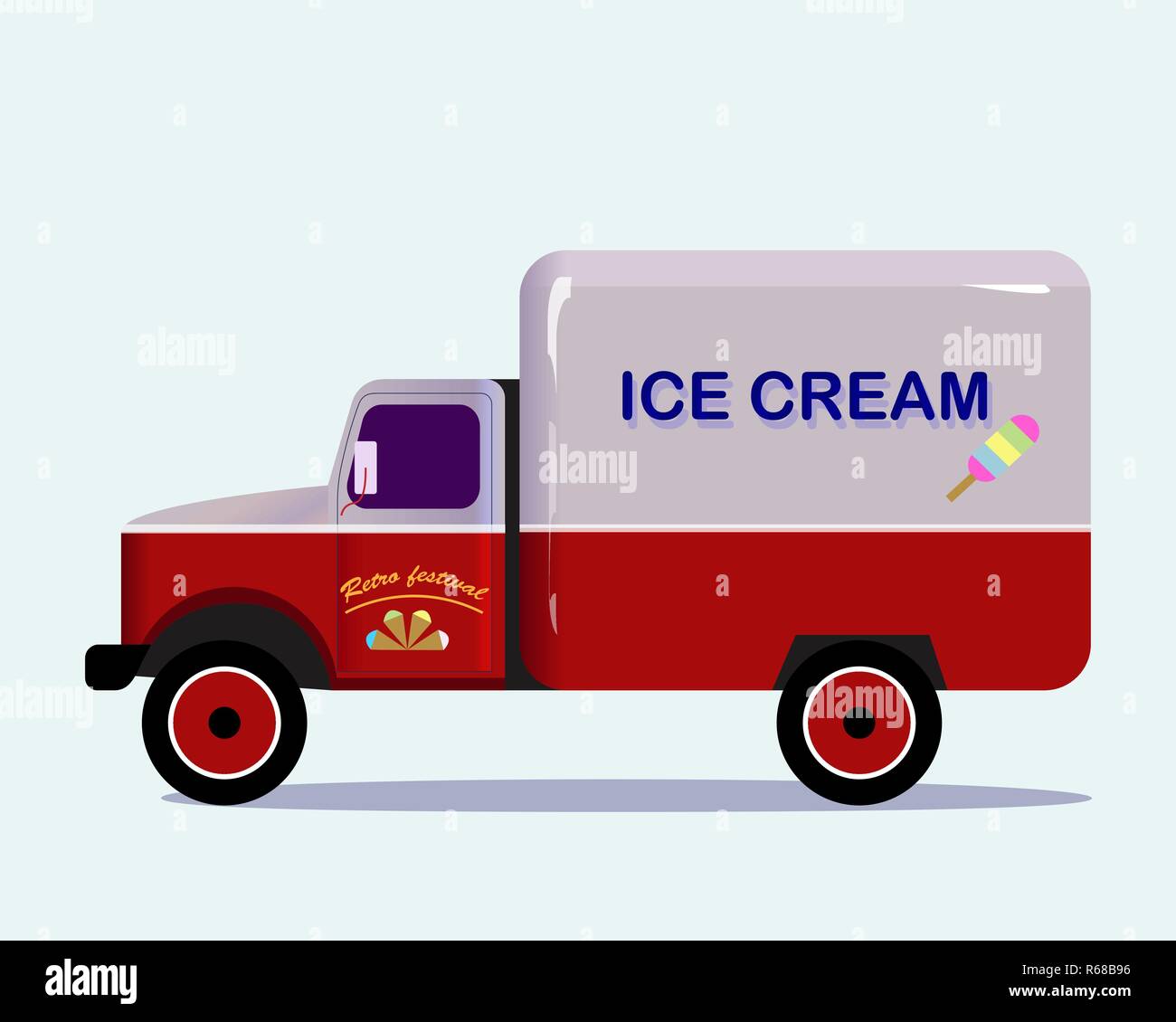 Ice Cream Truck. Vector Illustration Stock Vektor