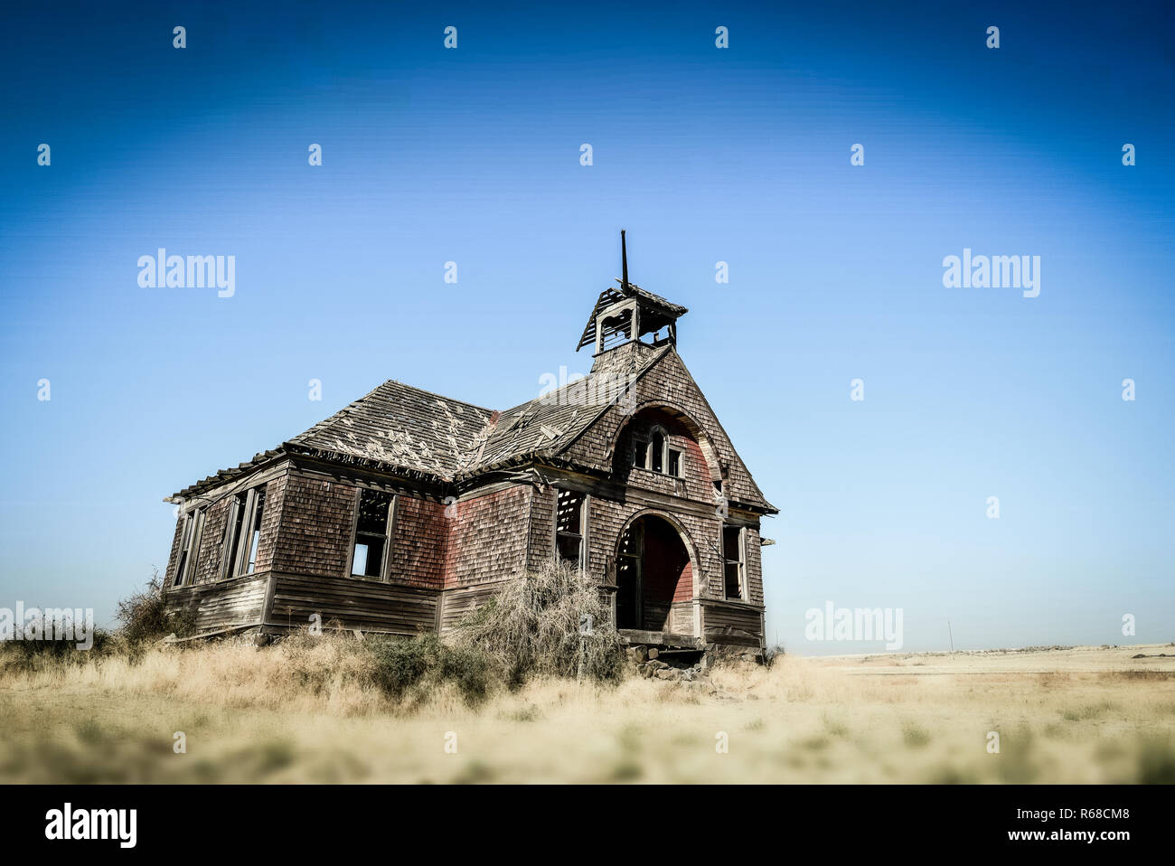 Altes Schulhaus in Govan, Washington. Stockfoto