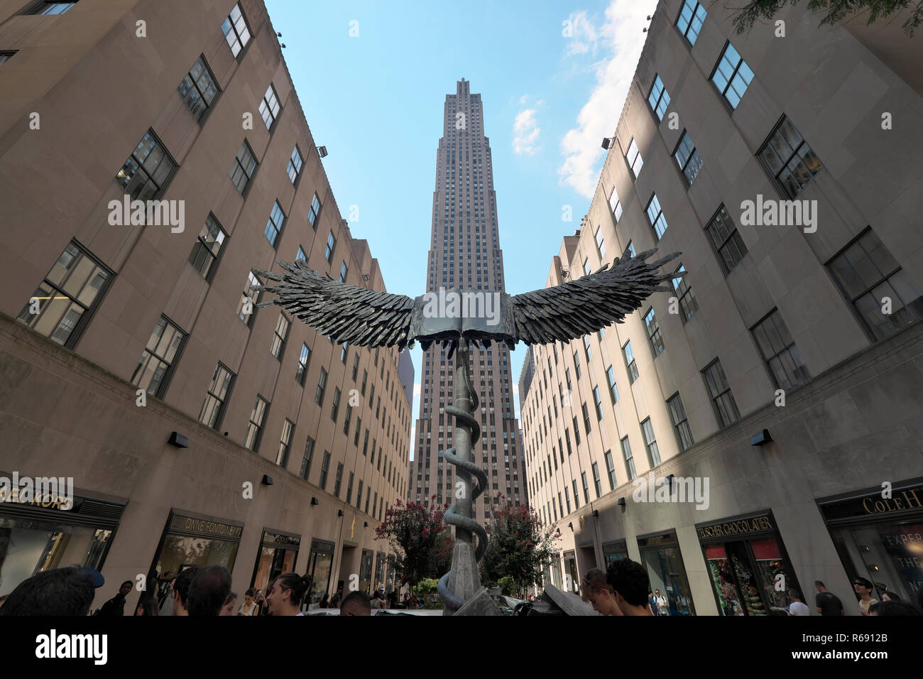 Promenade vor Rokefeller Center New York Stockfoto