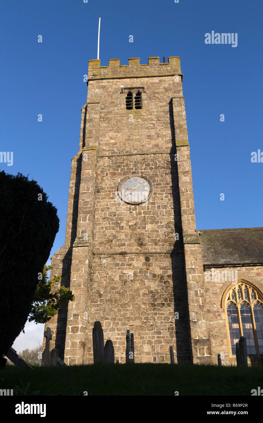 Devon Dorfkirche, Dunsford, Zuschauer, Publikum, die anwesenden Zuhörer, Zuschauer, Zuschauer, Sammeln, Montage, Assemblage, Gemeinde, Dunsford, Stockfoto