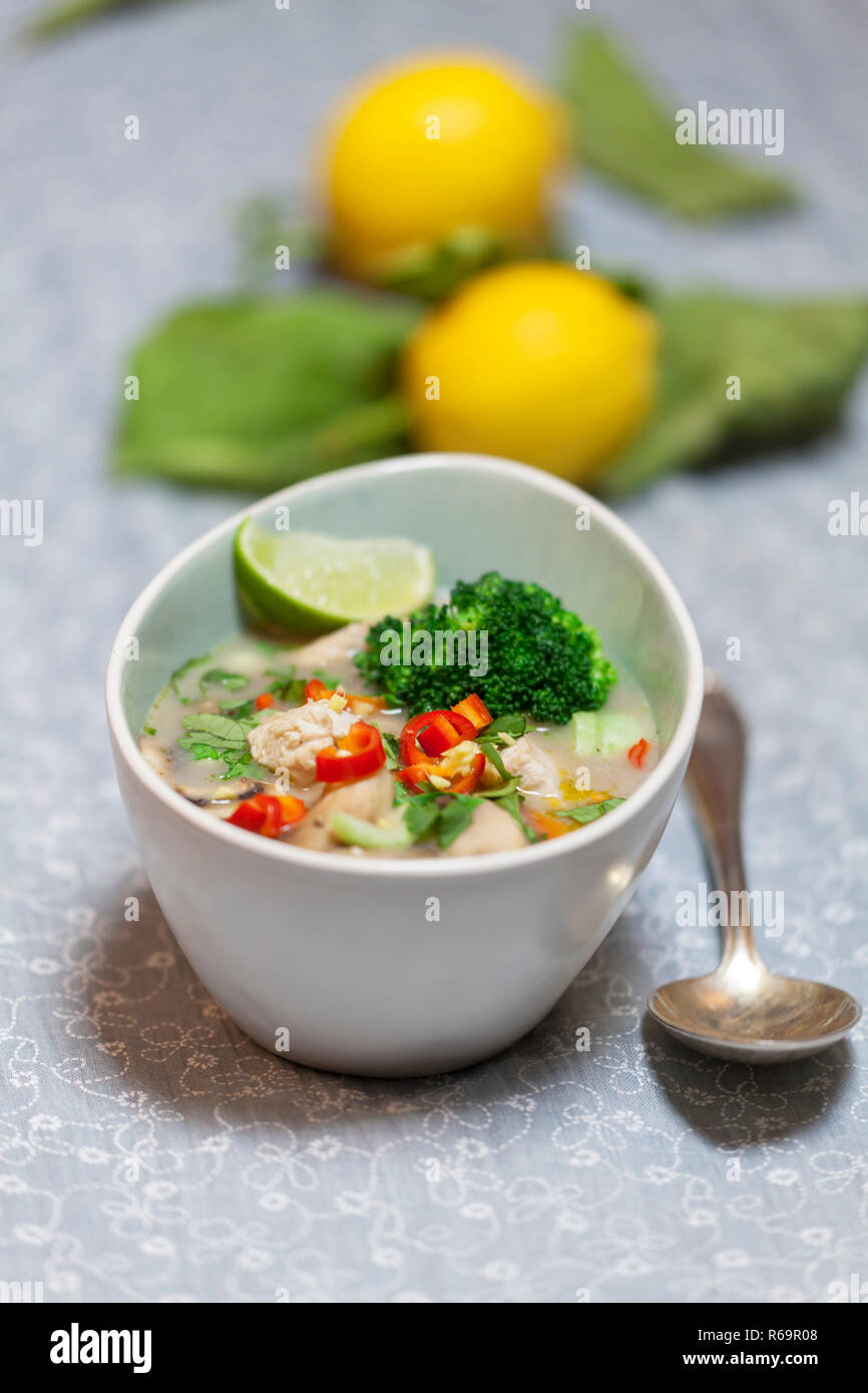 Tom Kha Gai Suppe Stockfoto