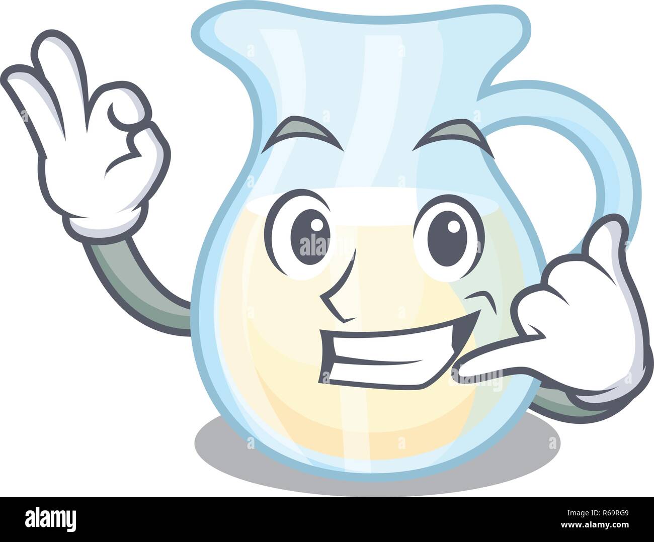 Rufen Sie mich an Kanne frische Milch auf Cartoon Vector Illustration Stock Vektor