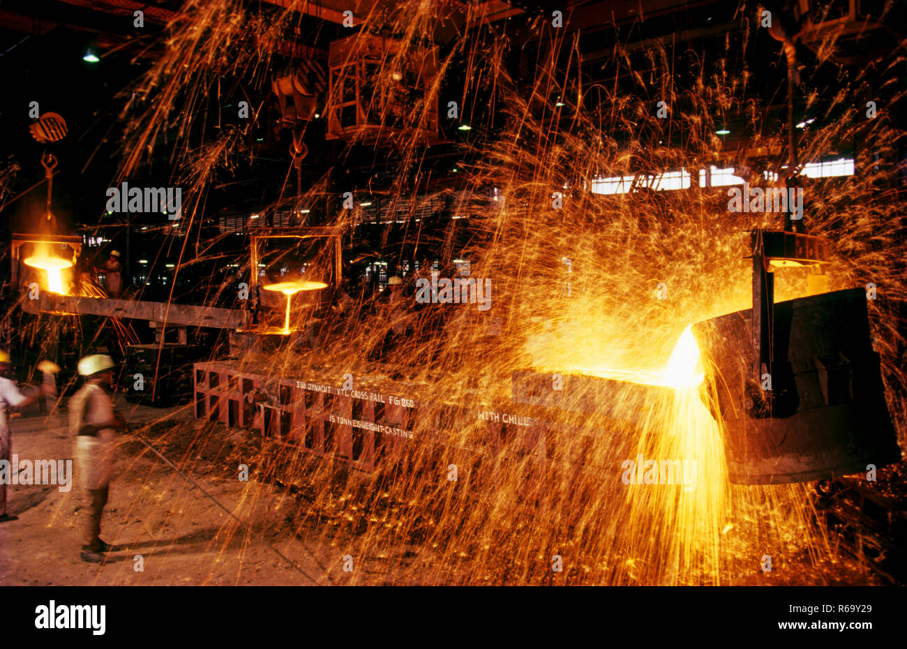 Stahlindustrie, Stahlfabrik, Stahlofen, Stahlwerk, Stahlherstellung, Indien, Asien Stockfoto