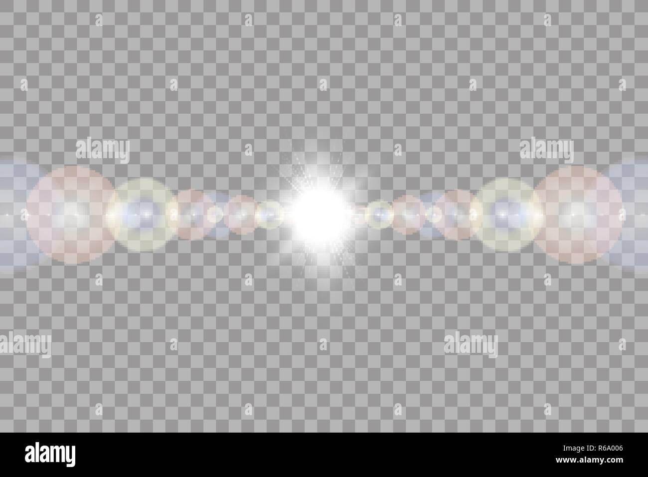 Vektor transparente Sonnenlicht besondere lens flare Lichteffekt. Sun isoliert auf transparentem Hintergrund Stock Vektor