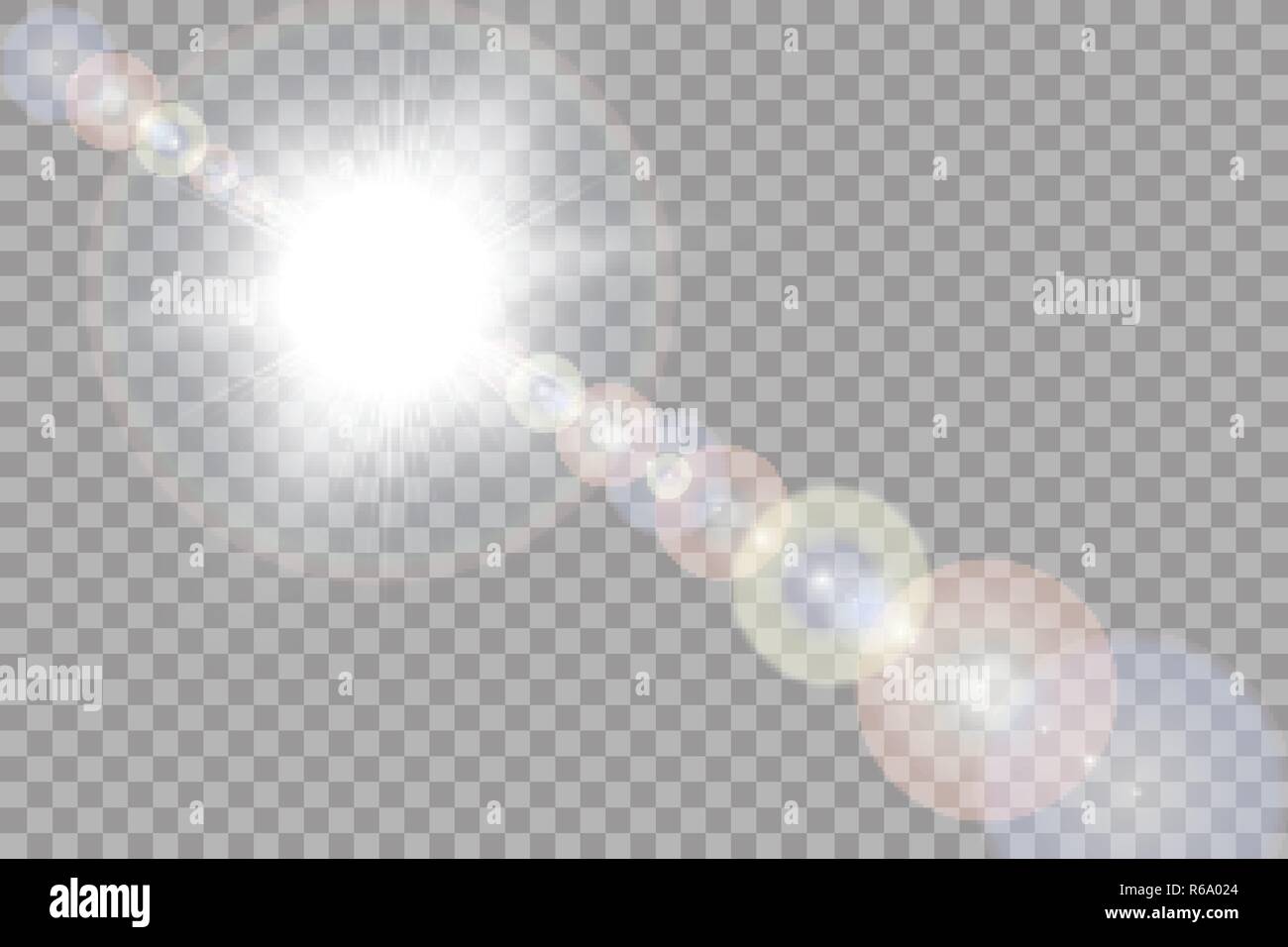 Vektor transparente Sonnenlicht besondere lens flare Lichteffekt. Sun isoliert auf transparentem Hintergrund Stock Vektor