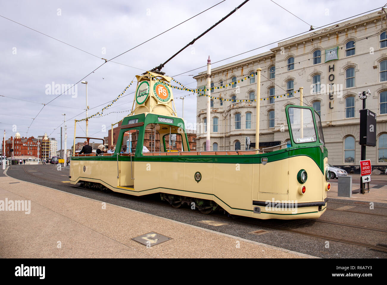 Herzogin von Cornwall Straßenbahn, Heritage Tour, Blackpool, Lancashire, Großbritannien Stockfoto