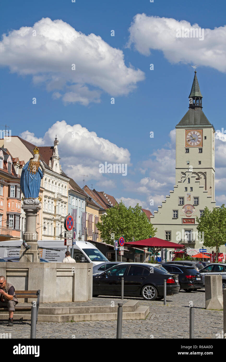 Der niederbayerischen Landkreis Deggendorf ist als Tor zum Bayerischen Wald Aufgrund seiner Lage an der Donau am Fuße der Moun bekannt Stockfoto