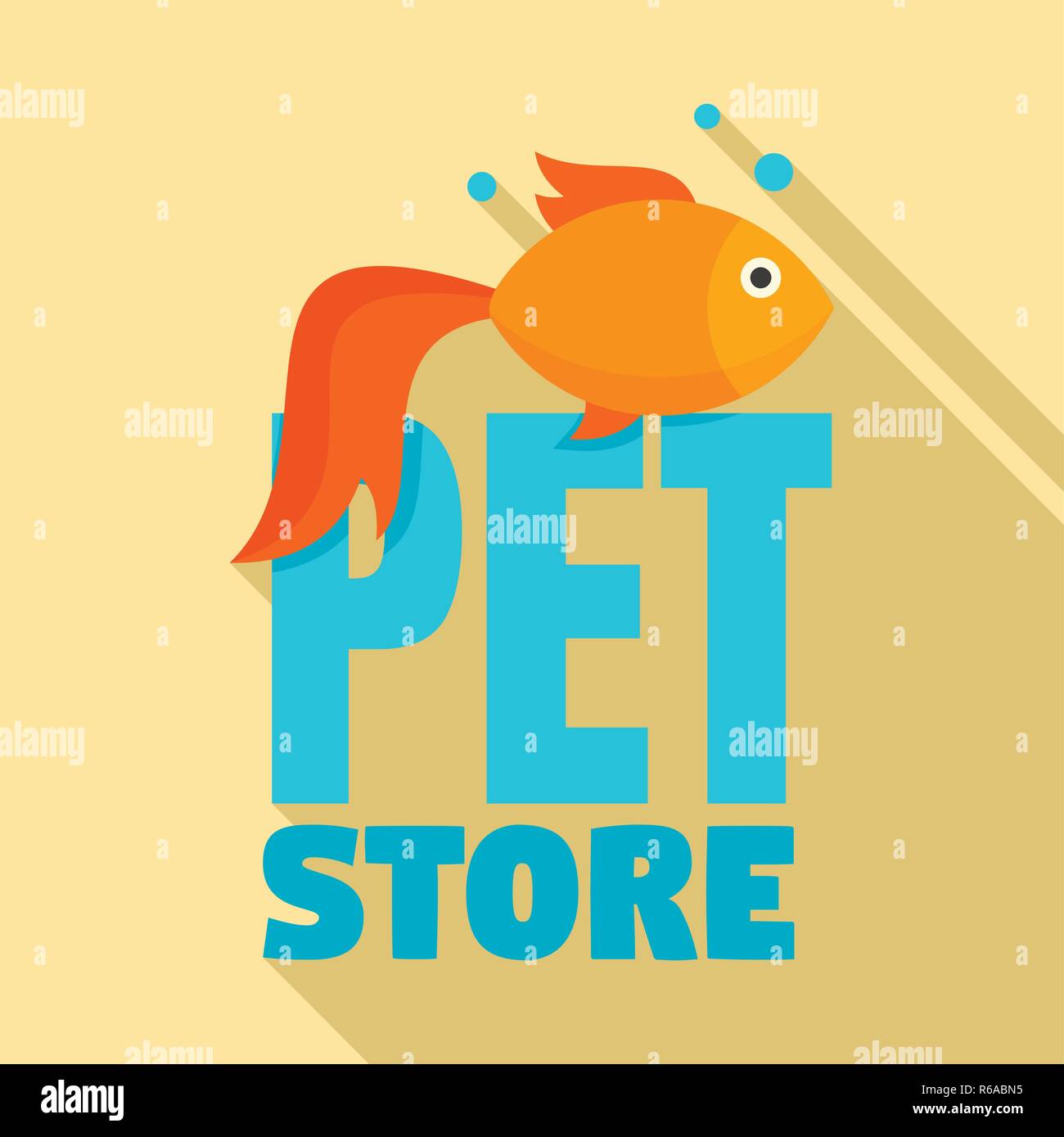 Fisch pet store Logo. Flache Darstellung von Fischen pet store Vektor