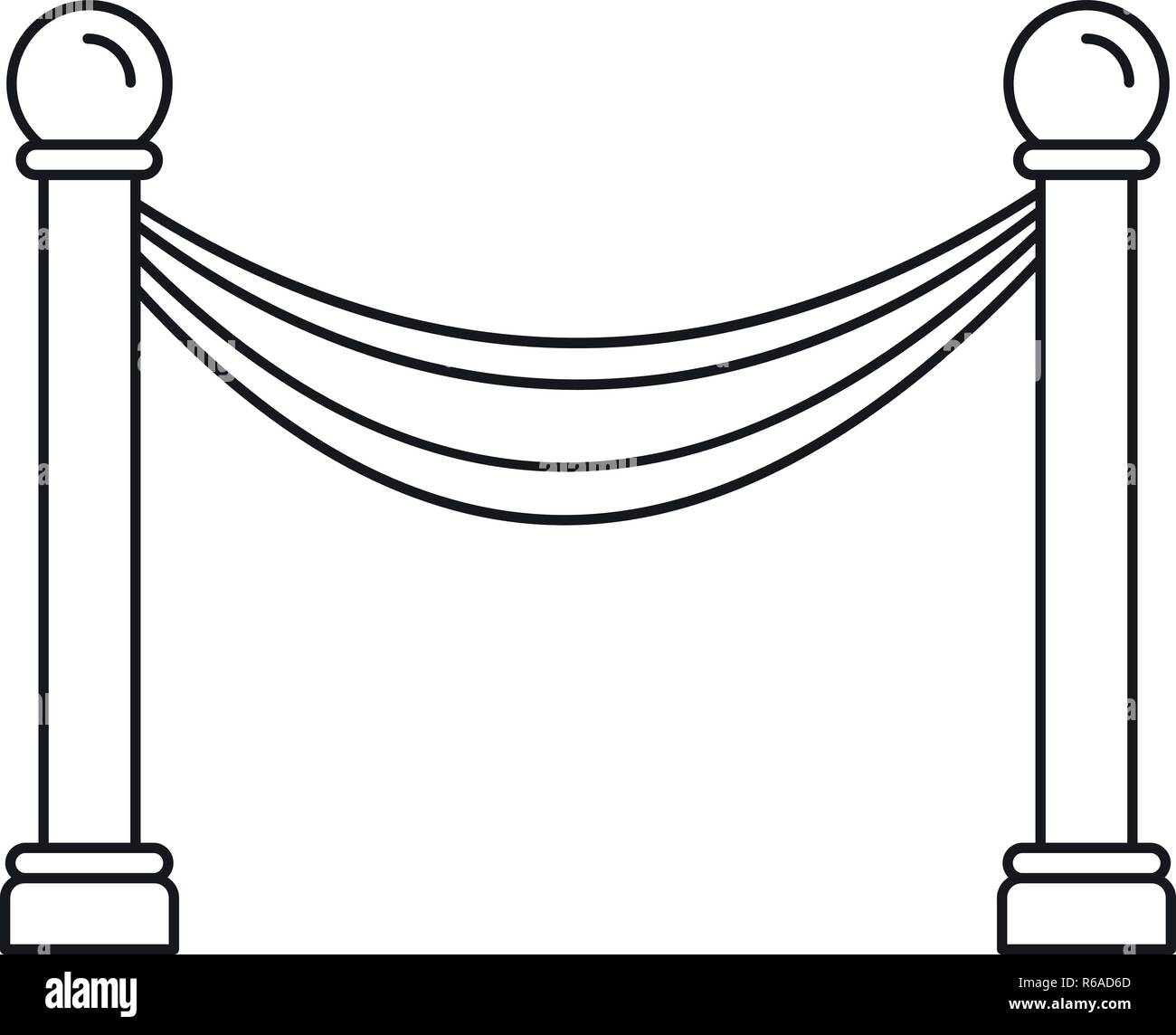 Museum Barriere Symbol. Übersicht museum Barriere vektor Symbol für Web Design auf weißem Hintergrund Stock Vektor