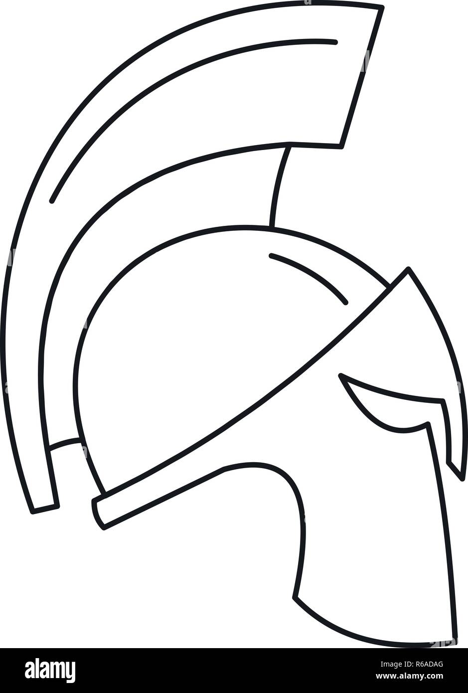 Gold sparta Helm icon. Übersicht gold Sparta Helm Vector Symbol für Web Design auf weißem Hintergrund Stock Vektor