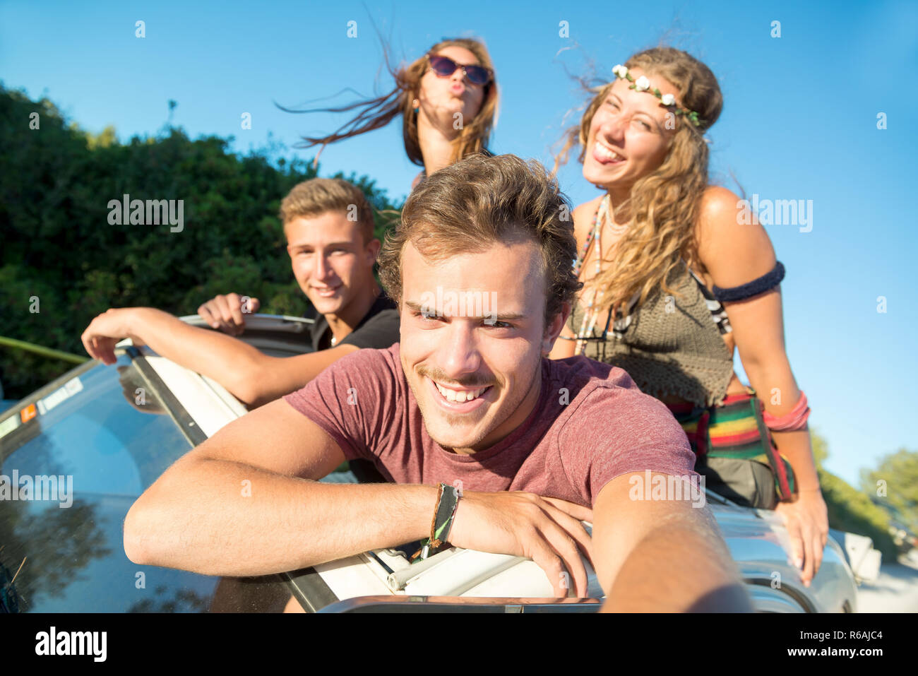 Die Menschen in den Urlaub Stockfoto