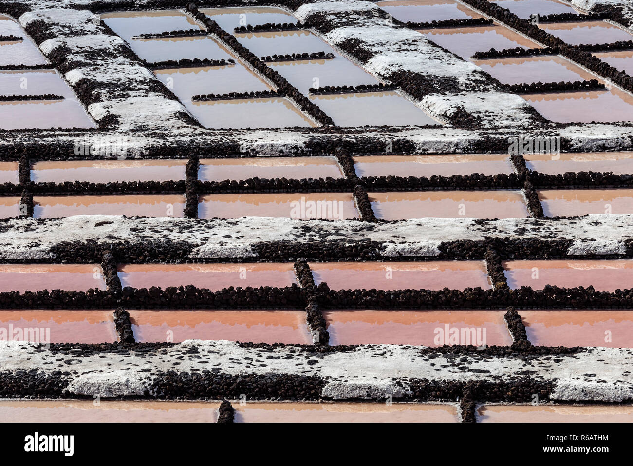 Salinen von Fuencaliente auf La Palma Stockfoto
