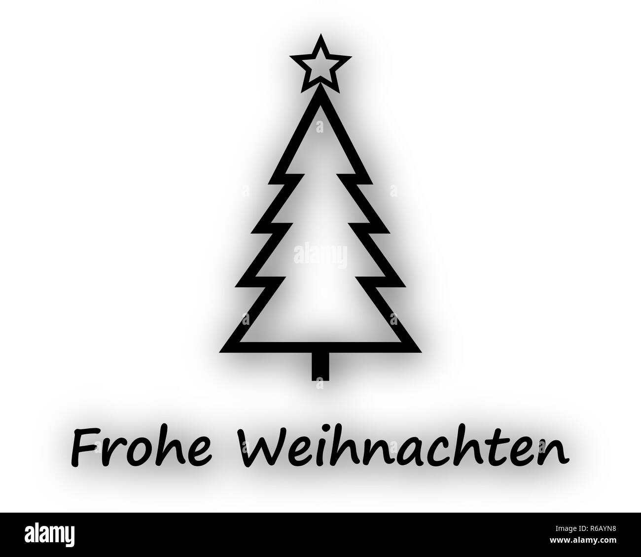 Frohe Weihnachten mit Weihnachtsbaum Stockfoto