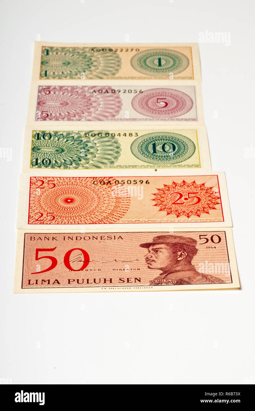 Ehemalige indonesische Geld Stockfoto
