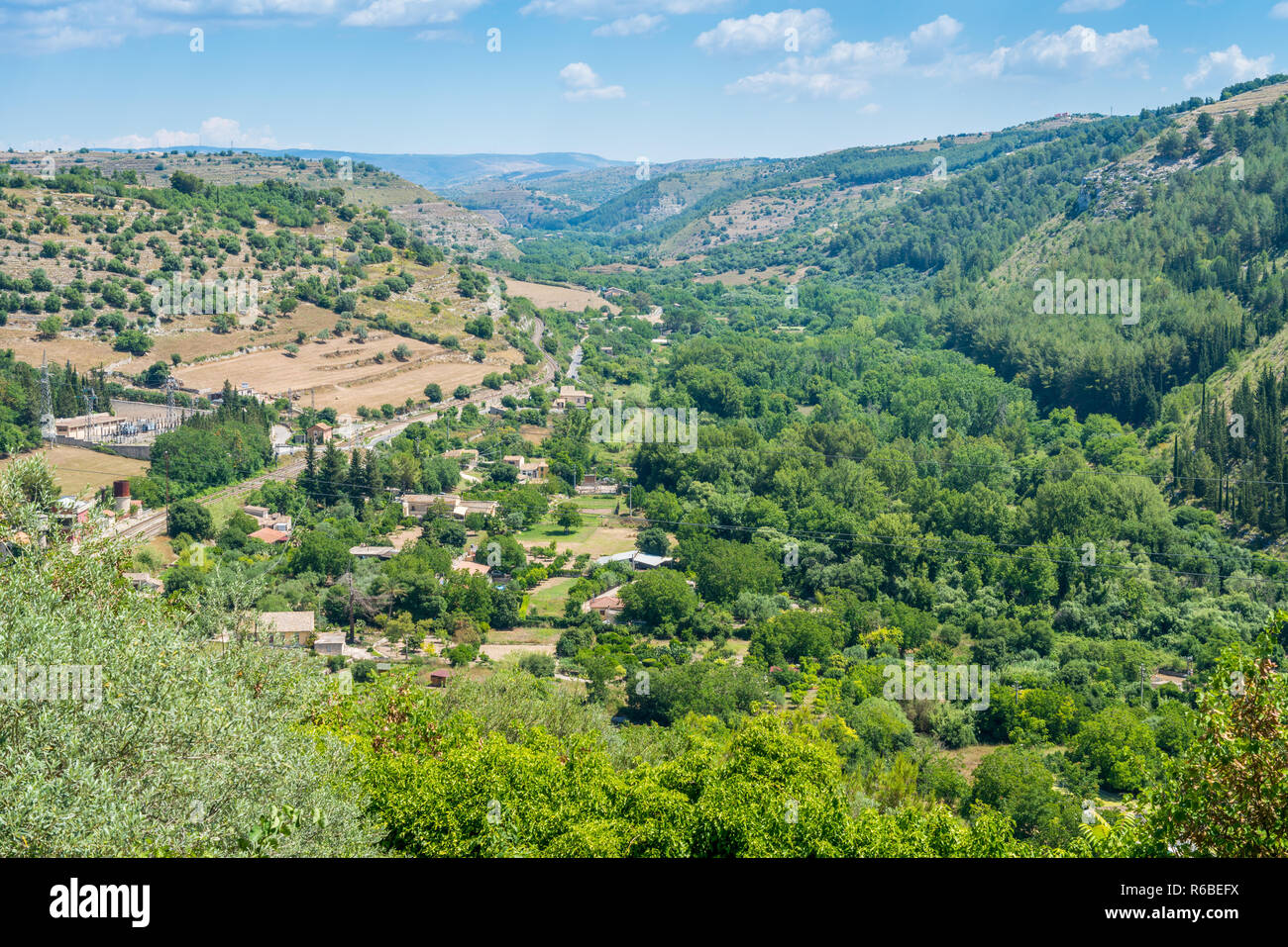 Landschaft in der Umgebung von Ragusa Ibla. Sizilien, Süditalien. Stockfoto