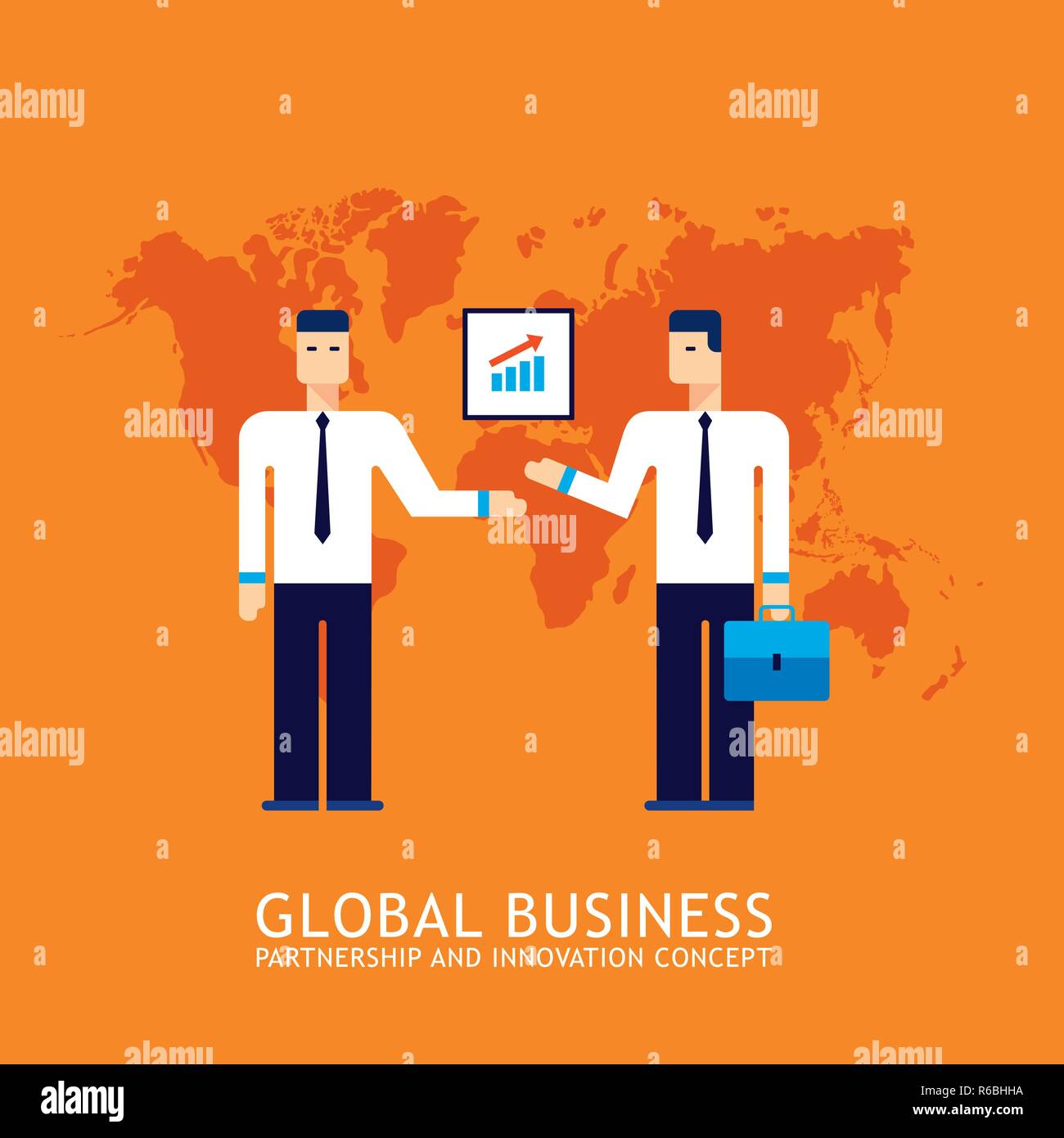 Geschäftsmann Partnerschaft Teamarbeit Zusammenarbeit erfolgreiche Business Team Konzept flache Design Vector Illustration Stock Vektor