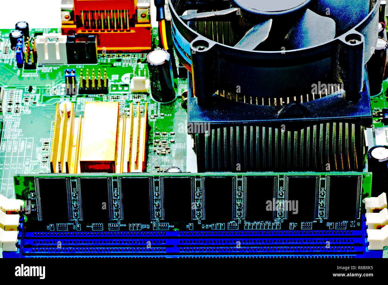 Computer Motherboard Random Access Memory Stockfoto