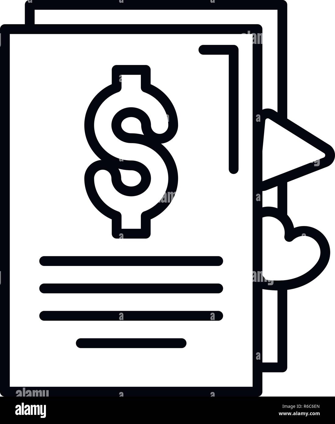 Vlog geld Vertrag Symbol, outline Style Stock-Vektorgrafik - Alamy