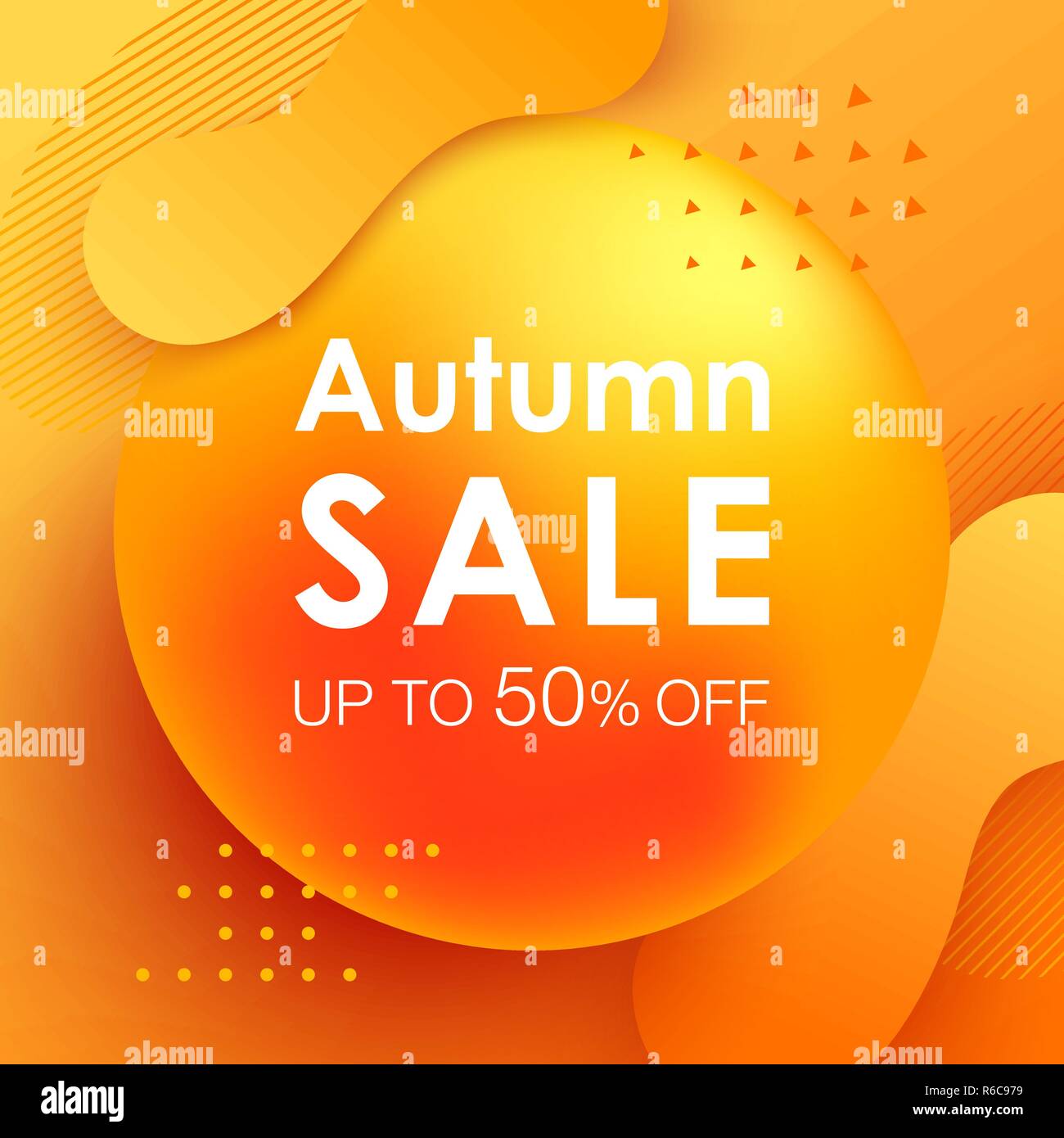 Herbst Sale Design mit bunten Farbverlauf Formen Stock Vektor