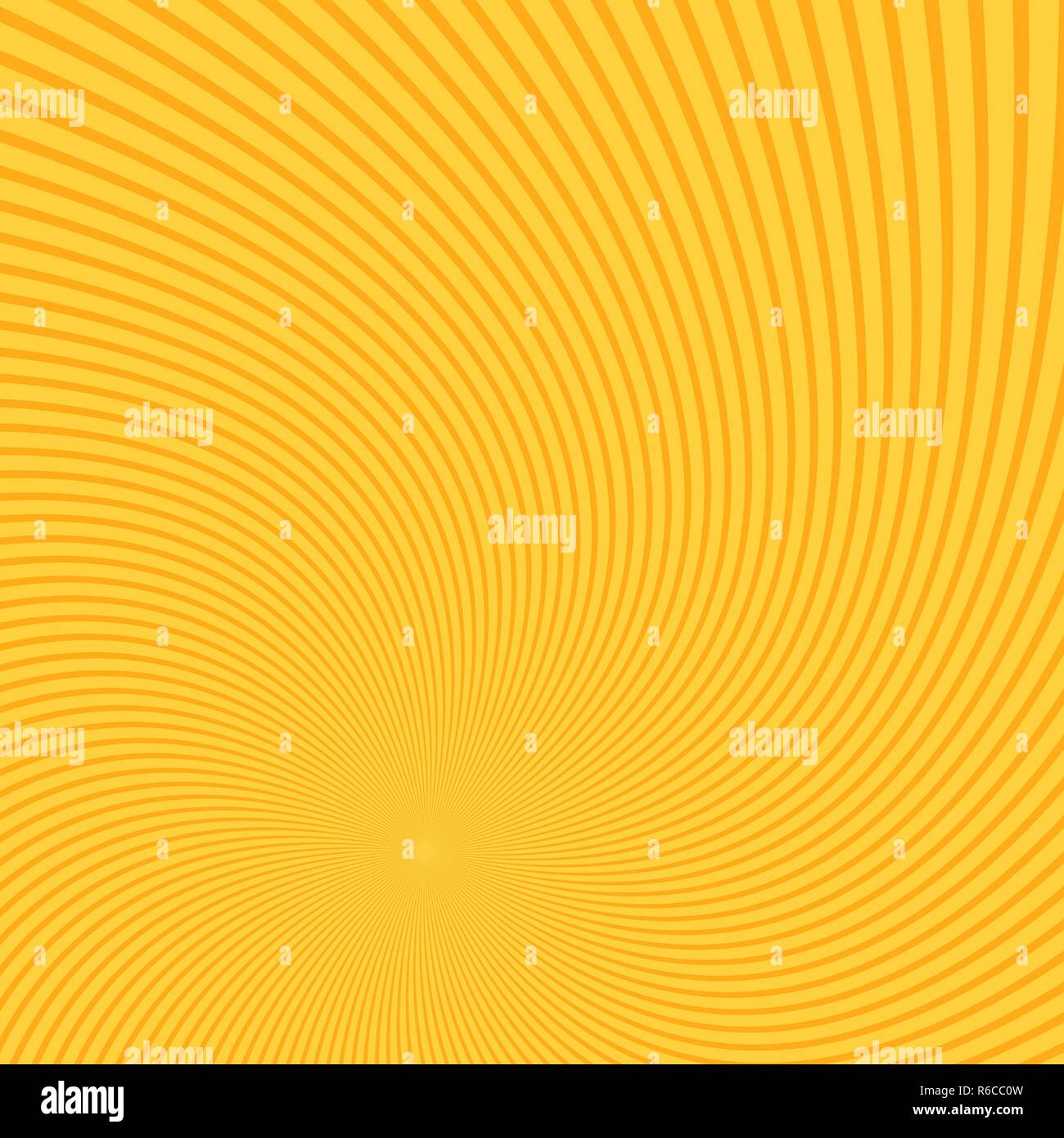 Orange abstrakt Swirl Hintergrund aus wirbelnden Strahlen Stock Vektor