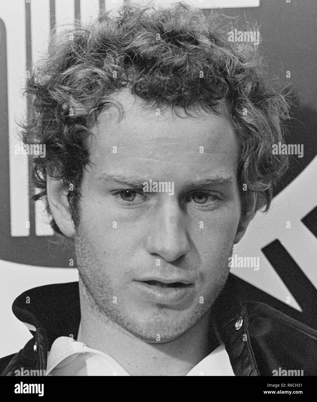 Tennis Player, John McEnroe hält eine Pressekonferenz in San Francisco, 9. Juli 1978 Stockfoto