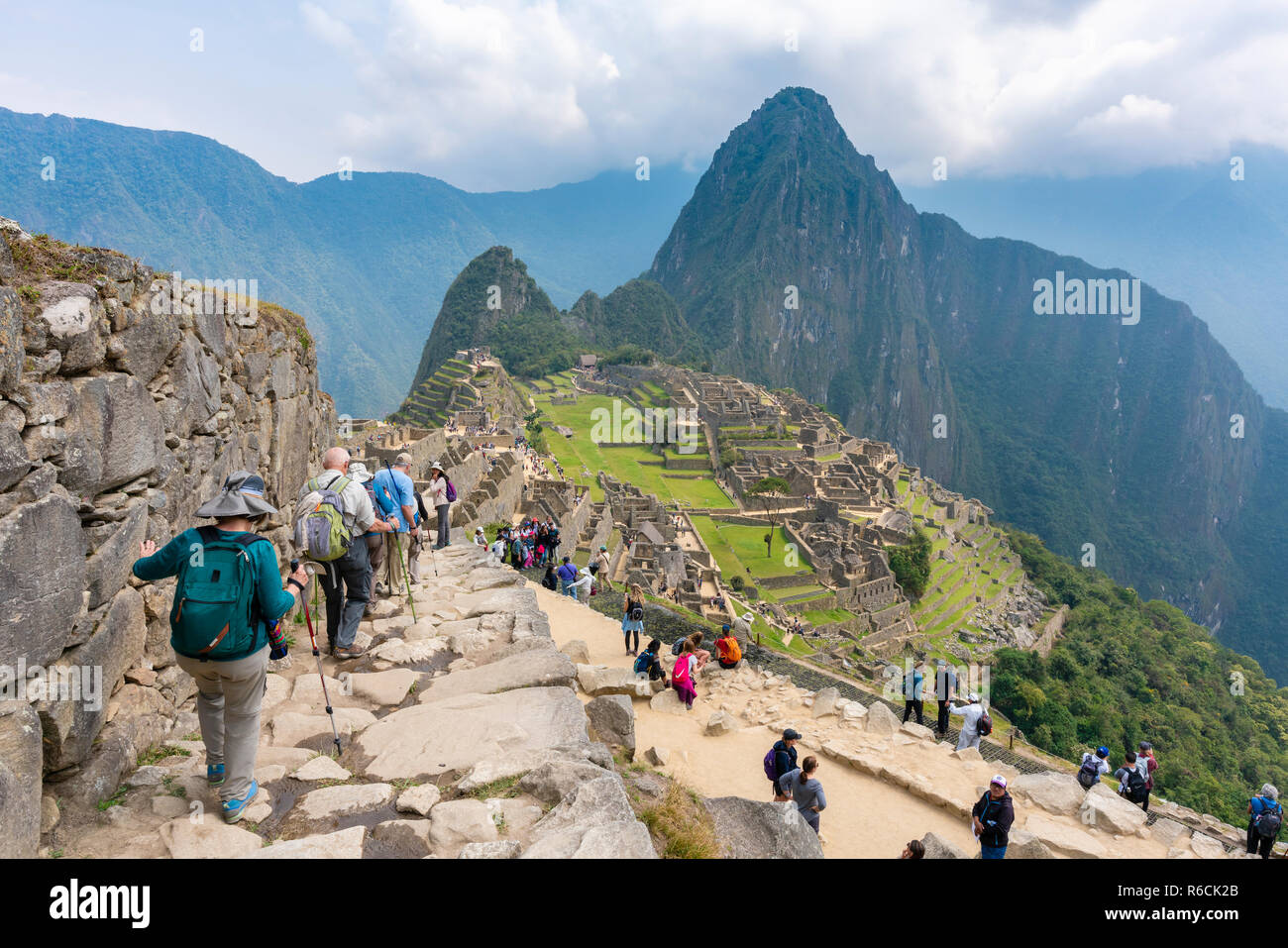 Touristische Besuch Machu Picchu in Peru Stockfoto