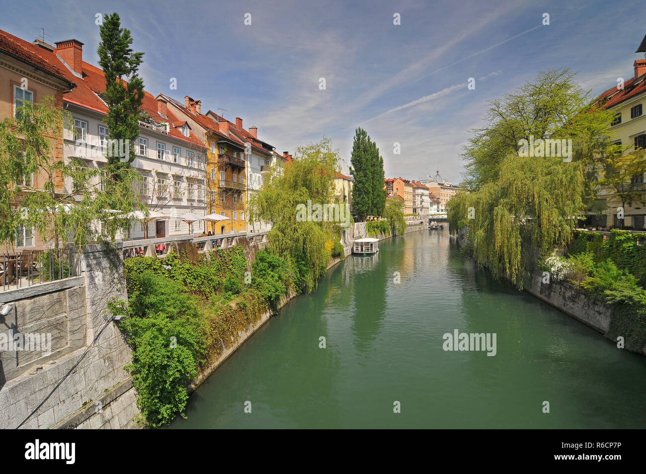 Slowenien, Ljubljana, Ljubljana, Fluss Ljubljanica Stockfoto