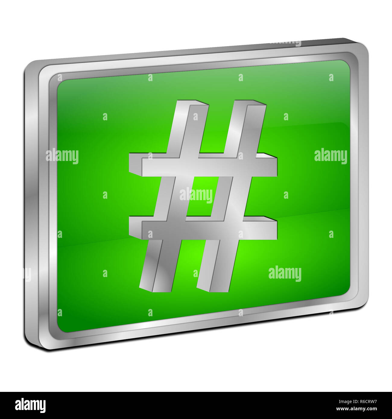 Grüne Hashtag" - 3D-Darstellung Stockfoto