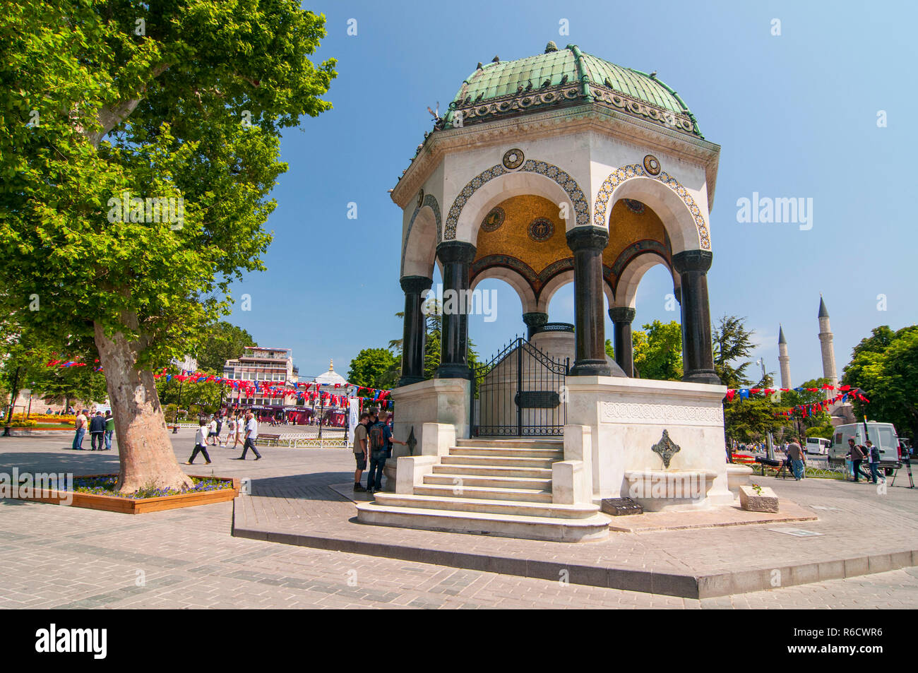 Deutscher Brunnen in Sultanahmet Platz, dem antiken Hippodrom von Konstantinopel, Istanbul, Türkei Stockfoto