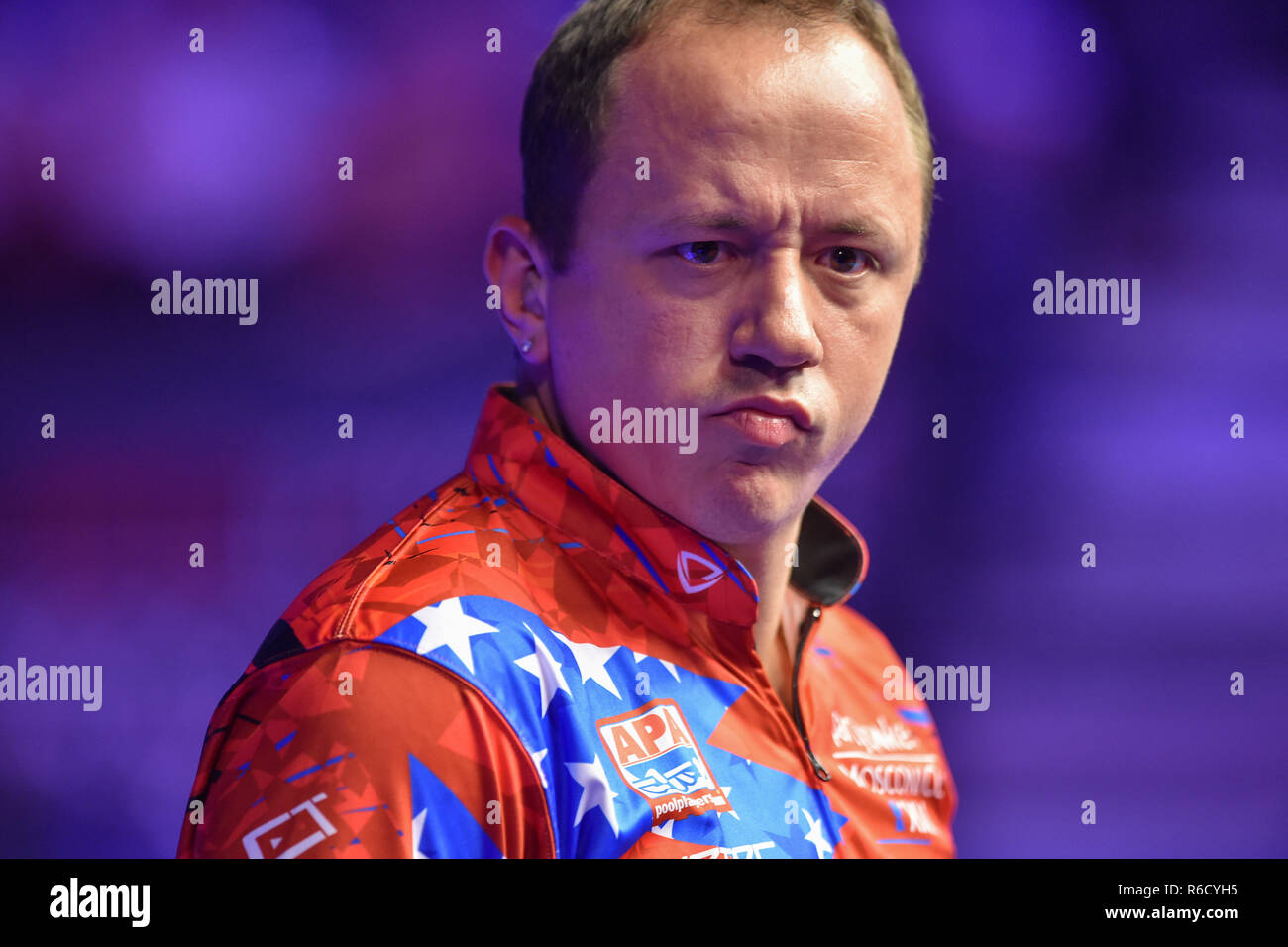 London, Großbritannien. 04 Dez, 2018. Shane van Boening der USA während der Partypoker Mosconi Cup 2018: an Tag 1 Event im Alexandra Palace am Dienstag, den 04. Dezember 2018. LONDON, ENGLAND. (Nur redaktionelle Nutzung, eine Lizenz für die gewerbliche Nutzung erforderlich. Keine Verwendung in Wetten, Spiele oder einer einzelnen Verein/Liga/player Publikationen.) Credit: Taka G Wu/Alamy News Credit: Taka Wu/Alamy leben Nachrichten Stockfoto