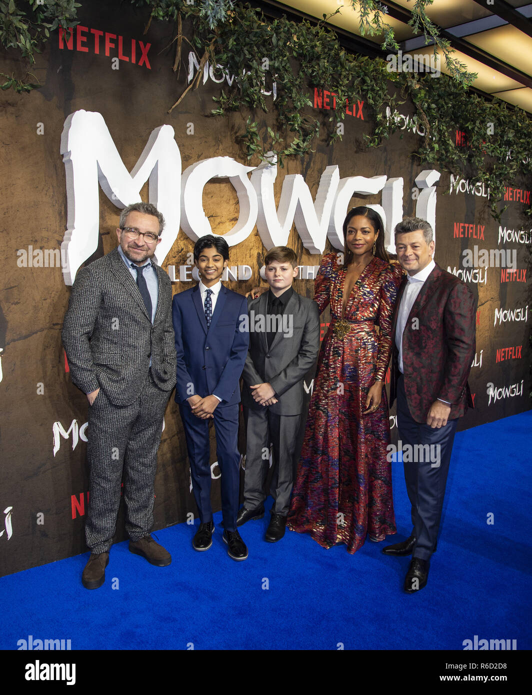 London, Großbritannien. 4. Dez, 2018. Eddie Marsan, Rohand Chand, Louis Ashbourne Serkis, Naomie Harris und Andy Serkis ein Special Screening von Netflix 'Mowgli: Legende Der Dschungel" Im Curzon Mayfair teilnehmen. Credit: Gary Mitchell/SOPA Images/ZUMA Draht/Alamy leben Nachrichten Stockfoto